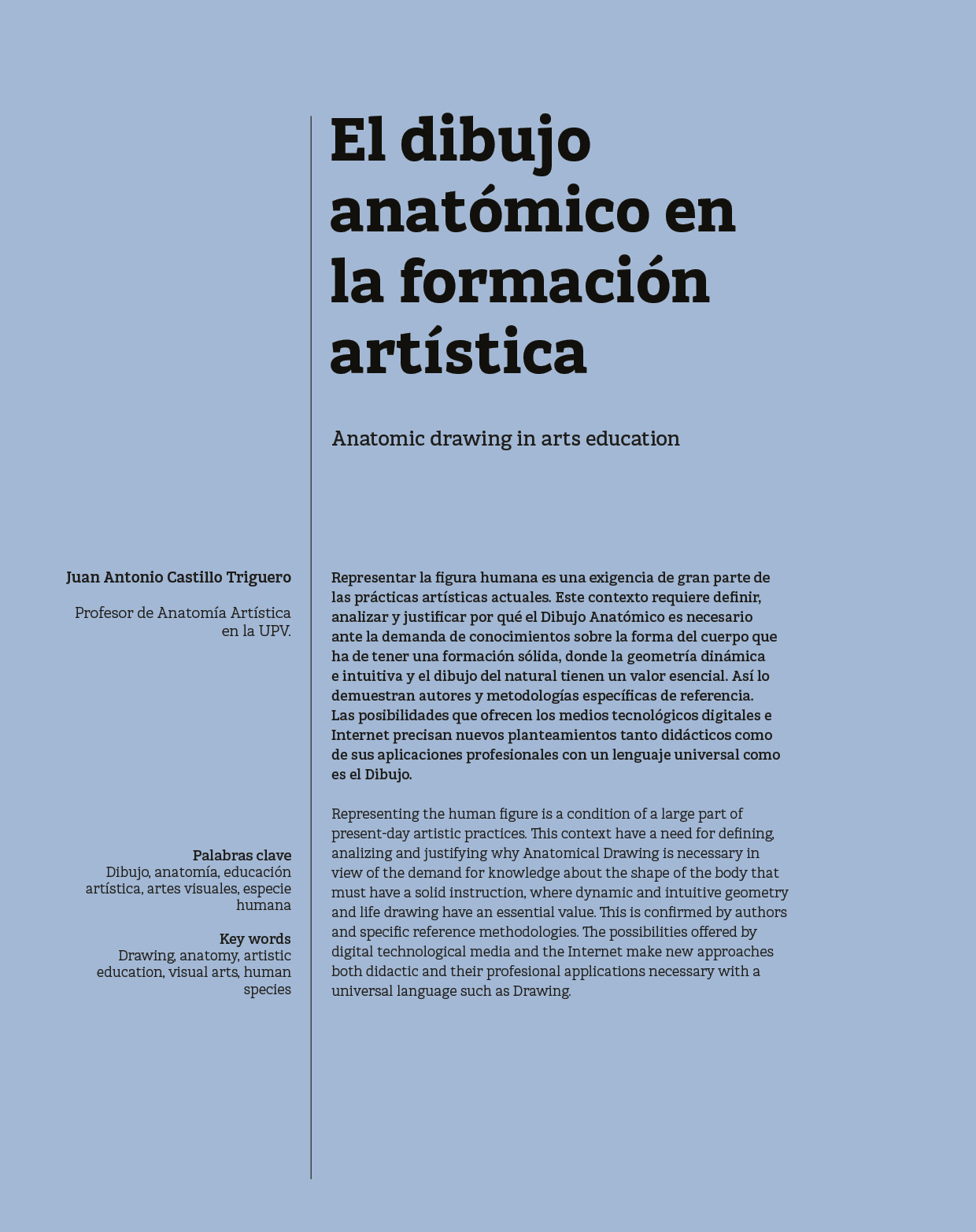 El dibujo anatómico en la formación artística de Juan Antonio Castillo Triguero